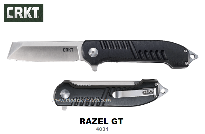 CRKT Razel GT Flipper Folding Knife, Assisted Opening, Aluminum Black, CRKT4031 CRKT Razel GT Flipper Folding Knife, Assisted Opening, Aluminum Black, CRKT4031
